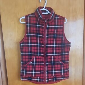A New Day Red Plaid Quilted Puffer Vest